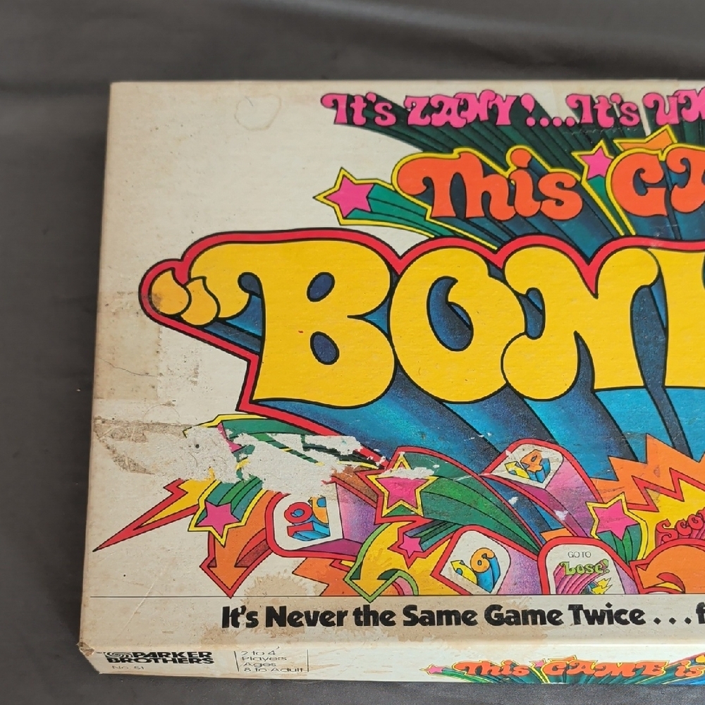 Parker Brothers Retro Game Box with Multicolor Pop Graphics - Picture 3 of 6